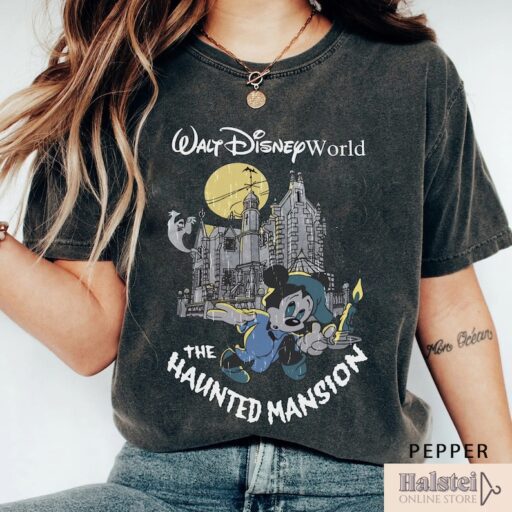 Retro Disney Mickey Haunted Mansion Comfort Colors Shirt, The Haunted Mansion Shirt, Disney Halloween T-shirt, Mickey's Not So Scary Party