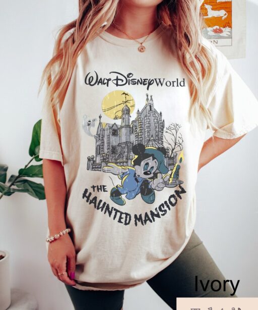 Retro Disney Mickey Haunted Mansion Comfort Colors Shirt, The Haunted Mansion Shirt, Disney Halloween T-shirt, Mickey's Not So Scary Party