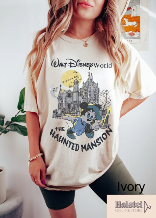 Retro Disney Mickey Haunted Mansion Comfort Colors Shirt, The Haunted Mansion Shirt, Disney Halloween T-shirt, Mickey's Not So Scary Party