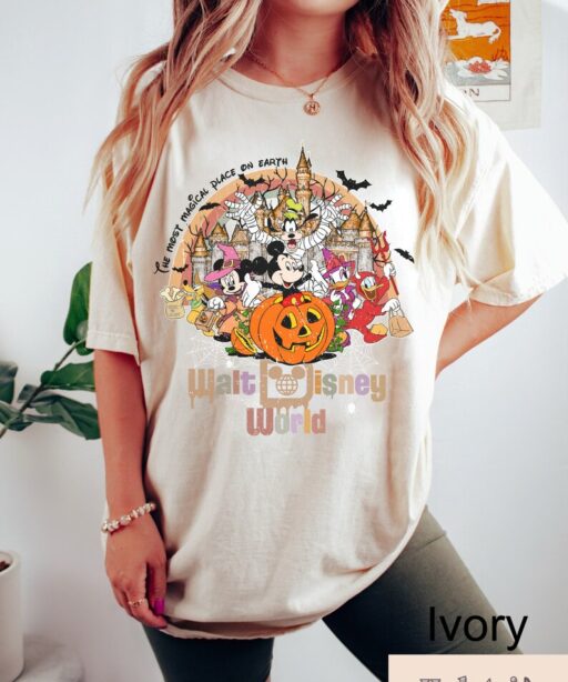 Vintage Walt Disney World Halloween Shirt, Disney world Halloween Shirt, Mickey And Friends Halloween Shirt, Disney Comfort Color Shirt