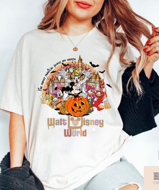 Vintage Walt Disney World Halloween Shirt, Disney world Halloween Shirt, Mickey And Friends Halloween Shirt, Disney Comfort Color Shirt