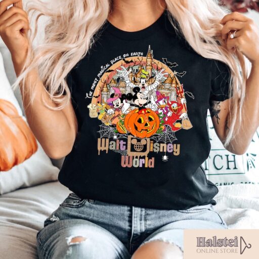 Vintage Walt Disney World Halloween Shirt, Disney world Halloween Shirt, Mickey And Friends Halloween Shirt, Disney Comfort Color Shirt