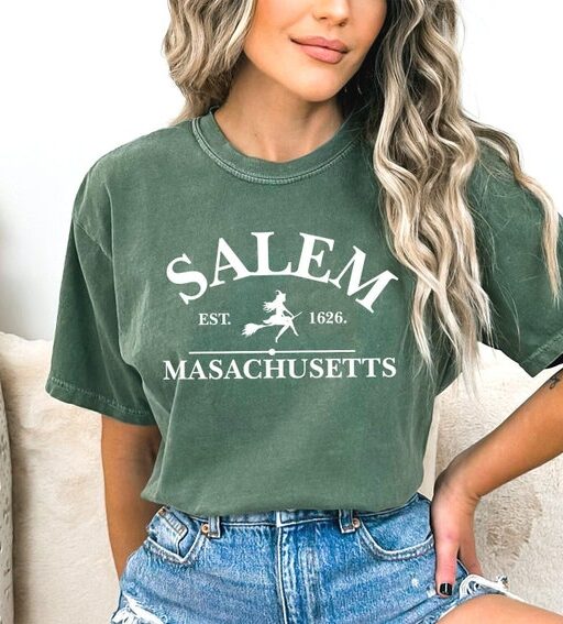 Comfort Colors Salem Massachusetts Shirt,Halloween Sweatshirt,Halloween Witch Women Sweatshirt,Sanderson Sisters Sweatshirt,Halloween Shirt