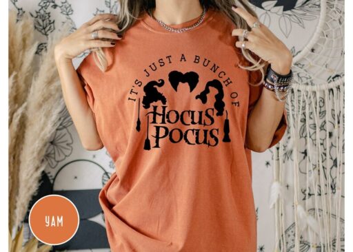 Comfort Colors It's Just a Bunch of Hocus Pocus Shirt,Halloween Shirt,Hocus Pocus Shirt,Sanderson Sisters Shirt,Halloween Gift,Witches Shirt