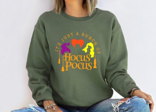 It's Just a Bunch of Hocus Pocus Sweatshirt,Halloween Sweatshirt,Hocus Pocus Shirt,Sanderson Sisters Sweatshirt,Halloween Gift,Witches Shirt