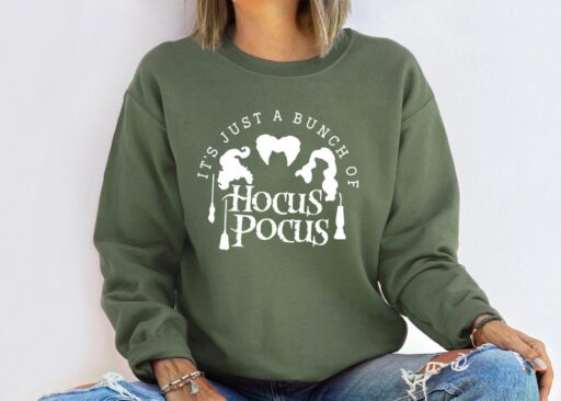 It's Just a Bunch of Hocus Pocus Sweatshirt,Halloween Sweatshirt,Hocus Pocus Shirt,Sanderson Sisters Sweatshirt,Halloween Gift,Witches Shirt
