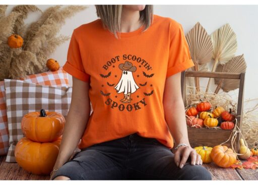 Boot Scootin Spooky Shirt,Halloween Shirt,Cowboy Ghost Shirt,Western Halloween,Spooky Shirt,Halloween Gift,Spooky Vibes,Spooky Season Shirt