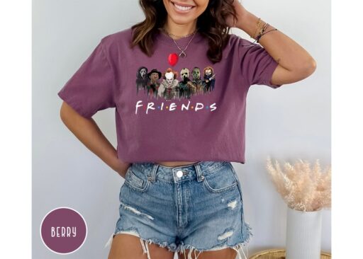 Comfort Colors Horror Characters Friends Shirt,Friends Halloween Shirt,Halloween Horror Characters Shirt,Horror Movie Characters Shirt