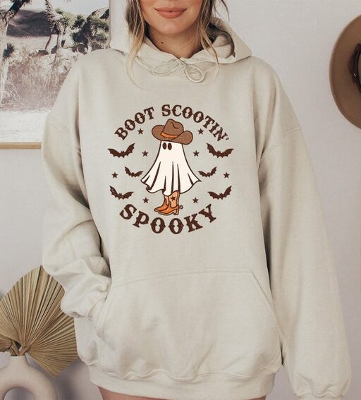 Boot Scootin Spooky Hoodie,Halloween Hoodie,Halloween Sweatshirt,Western Halloween,Spooky Hoodie,Halloween Gift,Spooky Season Sweatshirt