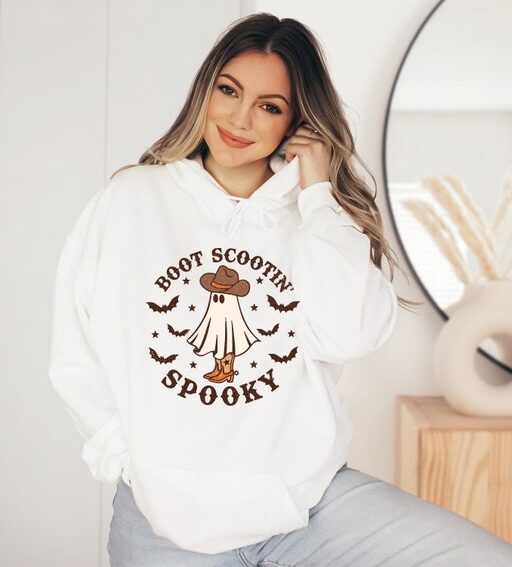 Boot Scootin Spooky Hoodie,Halloween Hoodie,Halloween Sweatshirt,Western Halloween,Spooky Hoodie,Halloween Gift,Spooky Season Sweatshirt