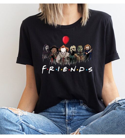 Horror Characters Friends Shirt,Halloween Shirt,Halloween Horror Characters Shirt,Friends Halloween Shirt,Horror Movie Characters Shirt