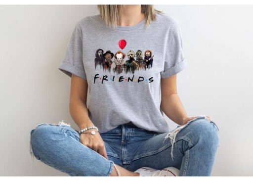 Horror Characters Friends Shirt,Halloween Shirt,Halloween Horror Characters Shirt,Friends Halloween Shirt,Horror Movie Characters Shirt