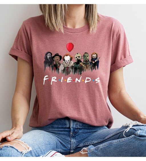 Horror Characters Friends Shirt,Halloween Shirt,Halloween Horror Characters Shirt,Friends Halloween Shirt,Horror Movie Characters Shirt