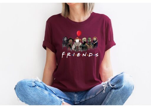 Horror Characters Friends Shirt,Halloween Shirt,Halloween Horror Characters Shirt,Friends Halloween Shirt,Horror Movie Characters Shirt