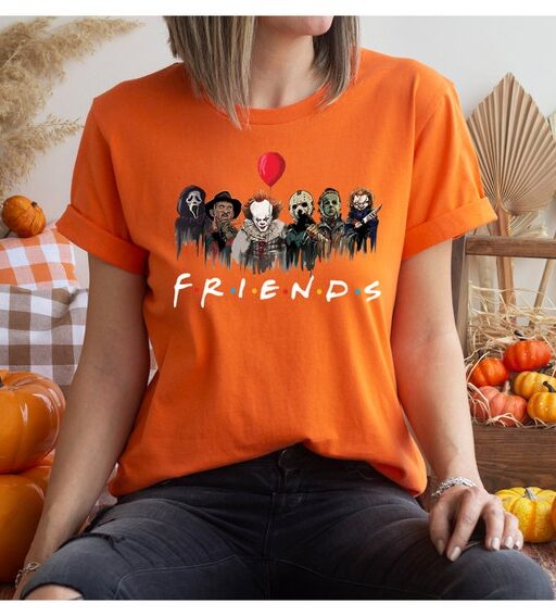 Horror Characters Friends Shirt,Halloween Shirt,Halloween Horror Characters Shirt,Friends Halloween Shirt,Horror Movie Characters Shirt