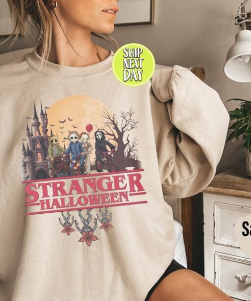 Stranger Halloween Sweatshirt, Horror movie shirt, Scary characters Hoodie, Halloween party Sweat, Halloween, The upside down shirt -HC71