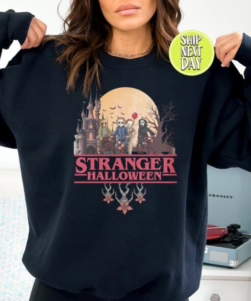 Stranger Halloween Sweatshirt, Horror movie shirt, Scary characters Hoodie, Halloween party Sweat, Halloween, The upside down shirt -HC71