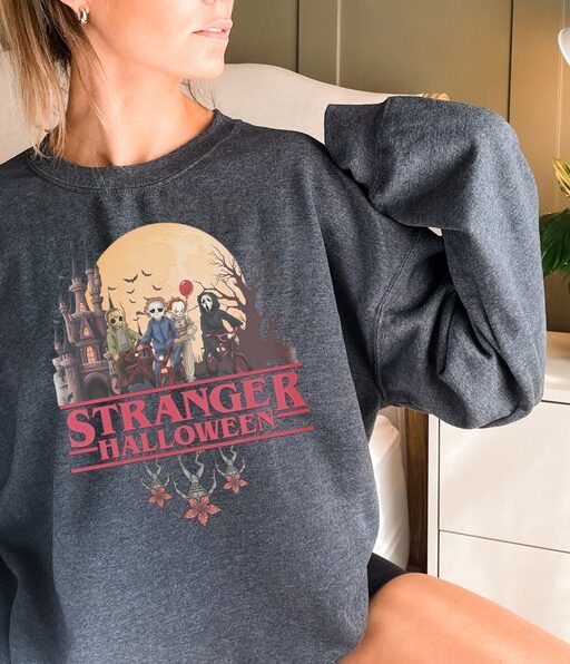 Stranger Halloween Sweatshirt, Horror movie shirt, Scary characters Hoodie, Halloween party Sweat, Halloween, The upside down shirt -HC71