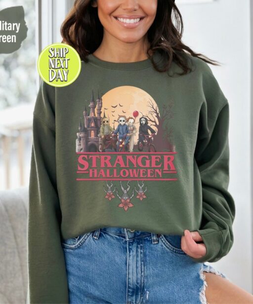 Stranger Halloween Sweatshirt, Horror movie shirt, Scary characters Hoodie, Halloween party Sweat, Halloween, The upside down shirt -HC71