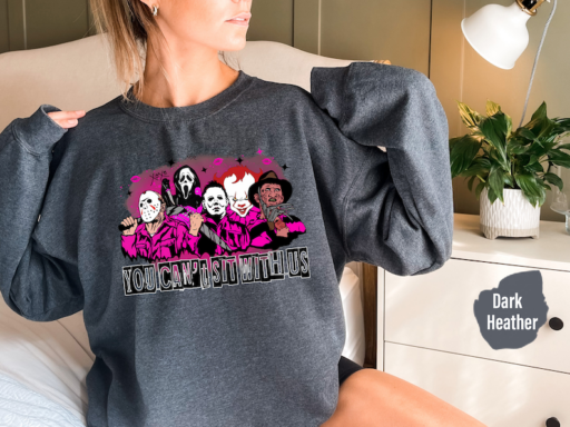 You Can't Sit With Us Sweatshirt, Horror Movie Halloween Shirt, Halloween Horror Movie Hoodie, Scary Movie Halloween Crewneck, Witches -HC70