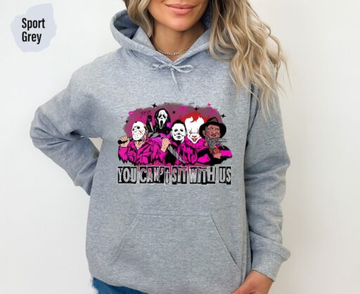 You Can't Sit With Us Sweatshirt, Horror Movie Halloween Shirt, Halloween Horror Movie Hoodie, Scary Movie Halloween Crewneck, Witches -HC70