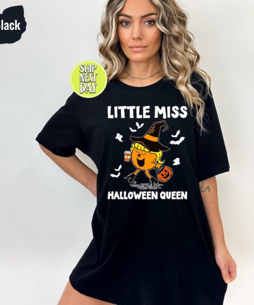 Little Miss Halloween Queen T-Shirt, Pumpkin Halloween Shirt, Pumpkin Queen Shirt, Funny Halloween Shirt, Halloween Gifts,Spooky Shirt -HC69