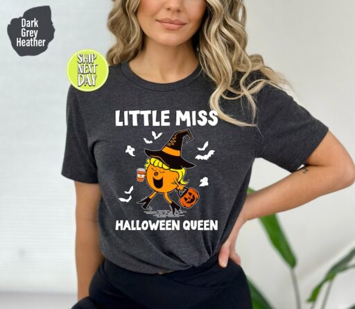 Little Miss Halloween Queen T-Shirt, Pumpkin Halloween Shirt, Pumpkin Queen Shirt, Funny Halloween Shirt, Halloween Gifts,Spooky Shirt -HC69