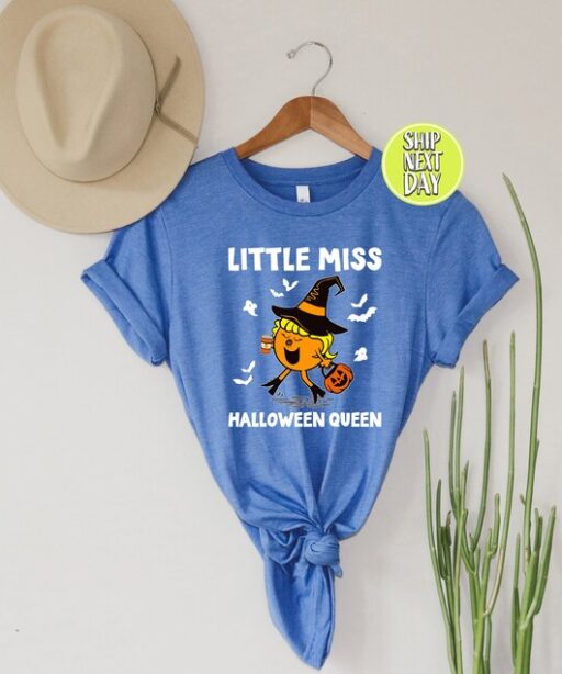 Little Miss Halloween Queen T-Shirt, Pumpkin Halloween Shirt, Pumpkin Queen Shirt, Funny Halloween Shirt, Halloween Gifts,Spooky Shirt -HC69