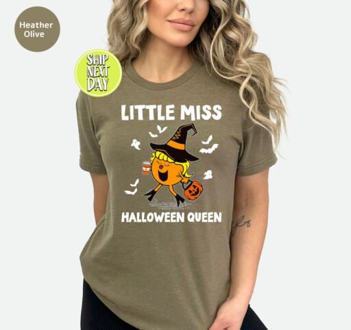 Little Miss Halloween Queen T-Shirt, Pumpkin Halloween Shirt, Pumpkin Queen Shirt, Funny Halloween Shirt, Halloween Gifts,Spooky Shirt -HC69