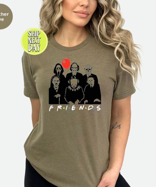 Friends Halloween Tshirt, Horror Movie Killers T-shirt, Halloween Tees, Spooky Season, Halloween Graphic Shirt, Horror Movie Shirt -HC08