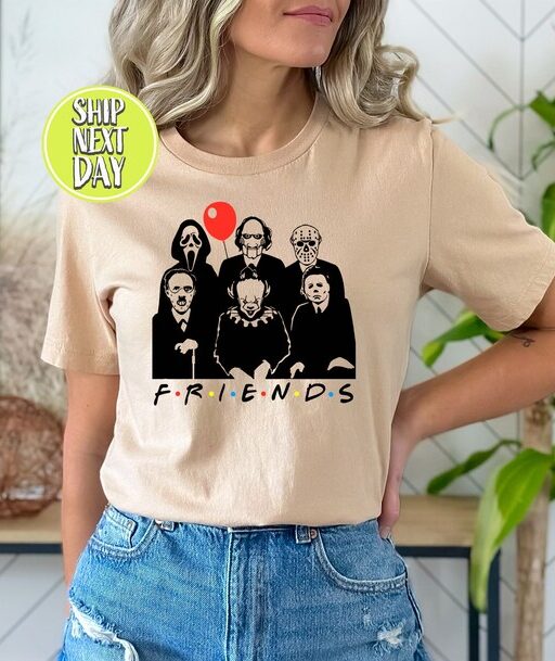 Friends Halloween Tshirt, Horror Movie Killers T-shirt, Halloween Tees, Spooky Season, Halloween Graphic Shirt, Horror Movie Shirt -HC08