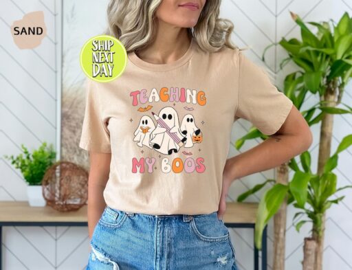 Teaching My Boos T-Shirt, Halloween Teacher shirt, Teach Tshirt, Teacher Shirt, Cute Halloween Shirt for Teachers, Sppoky Teacher Gift-HC60