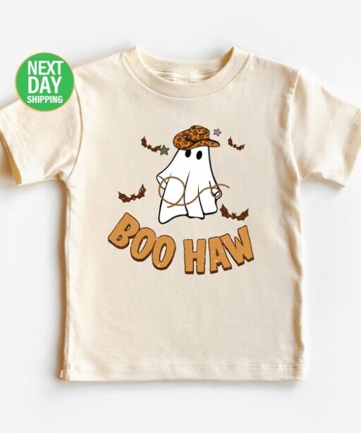 Boo Haw Ghost Shirt - Cowboy Halloween Toddler Tee - Halloween Ghost Kids Shirt - Adult, Youth, Toddler, Kids Tee Shirt - Funny Fall -HC57