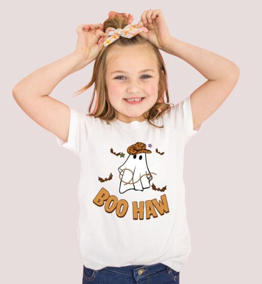 Boo Haw Ghost Shirt - Cowboy Halloween Toddler Tee - Halloween Ghost Kids Shirt - Adult, Youth, Toddler, Kids Tee Shirt - Funny Fall -HC57