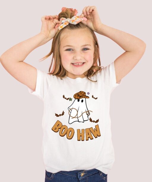 Boo Haw Ghost Shirt - Cowboy Halloween Toddler Tee - Halloween Ghost Kids Shirt - Adult, Youth, Toddler, Kids Tee Shirt - Funny Fall -HC57