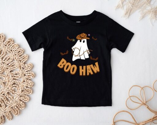 Boo Haw Ghost Shirt - Cowboy Halloween Toddler Tee - Halloween Ghost Kids Shirt - Adult, Youth, Toddler, Kids Tee Shirt - Funny Fall -HC57