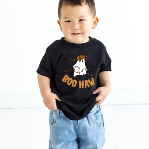 Boo Haw Ghost Shirt - Cowboy Halloween Toddler Tee - Halloween Ghost Kids Shirt - Adult, Youth, Toddler, Kids Tee Shirt - Funny Fall -HC57