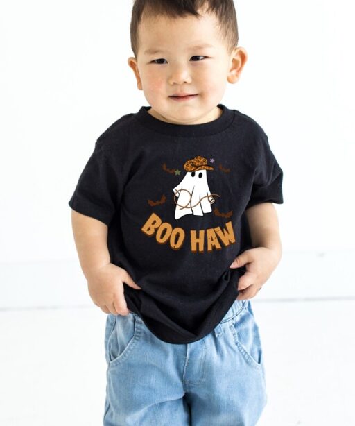 Boo Haw Ghost Shirt - Cowboy Halloween Toddler Tee - Halloween Ghost Kids Shirt - Adult, Youth, Toddler, Kids Tee Shirt - Funny Fall -HC57