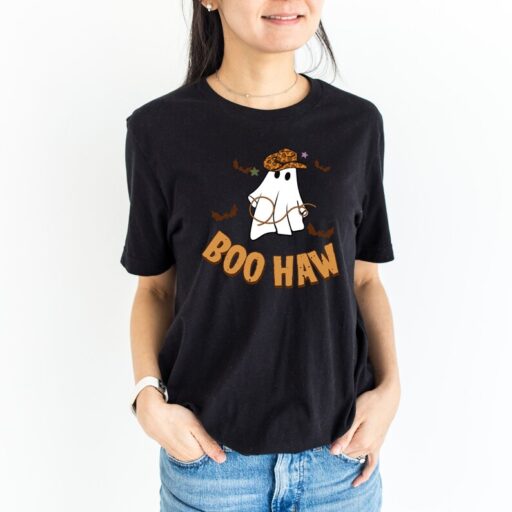 Boo Haw Ghost Shirt - Cowboy Halloween Toddler Tee - Halloween Ghost Kids Shirt - Adult, Youth, Toddler, Kids Tee Shirt - Funny Fall -HC57