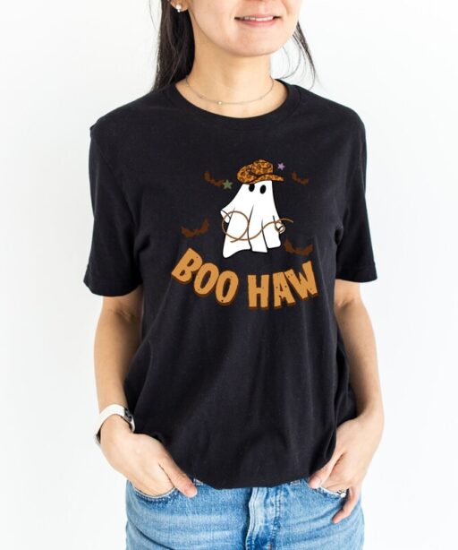 Boo Haw Ghost Shirt - Cowboy Halloween Toddler Tee - Halloween Ghost Kids Shirt - Adult, Youth, Toddler, Kids Tee Shirt - Funny Fall -HC57