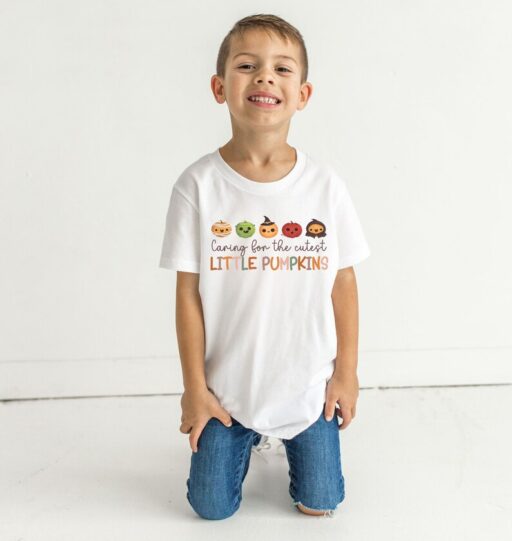 Cute Little Pumpkins Shirt, Fall Toddler Shirt, Boho Fall Kids Shirt, Cute Autumn Kids Shirt, Cute Fall Kids Clothing,Baby thanksgiving-HC55
