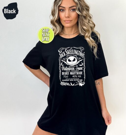 Vintage Jack Skellington Brewery Whiskey Halloween T-Shirt, Nightmare Before Christmas Shirt, Oogie Boogie , Fall Season, Whiskey -HC52