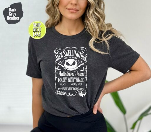 Vintage Jack Skellington Brewery Whiskey Halloween T-Shirt, Nightmare Before Christmas Shirt, Oogie Boogie , Fall Season, Whiskey -HC52