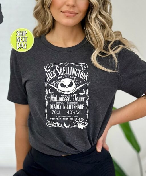 Vintage Jack Skellington Brewery Whiskey Halloween T-Shirt, Nightmare Before Christmas Shirt, Oogie Boogie , Fall Season, Whiskey -HC52