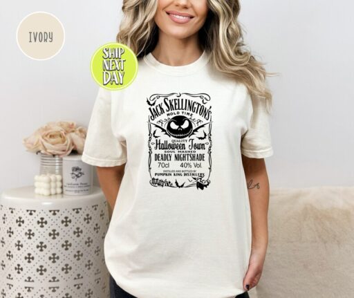 Vintage Jack Skellington Brewery Whiskey Halloween T-Shirt, Nightmare Before Christmas Shirt, Oogie Boogie , Fall Season, Whiskey -HC52