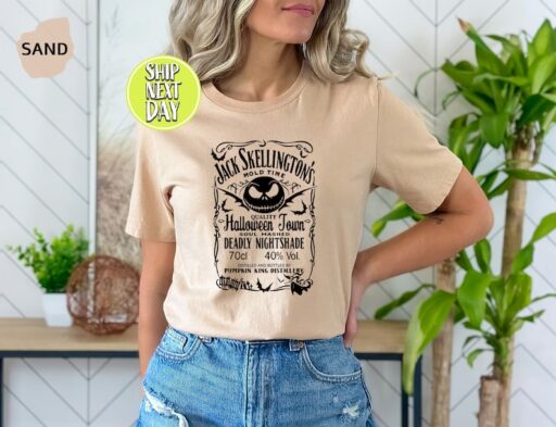 Vintage Jack Skellington Brewery Whiskey Halloween T-Shirt, Nightmare Before Christmas Shirt, Oogie Boogie , Fall Season, Whiskey -HC52