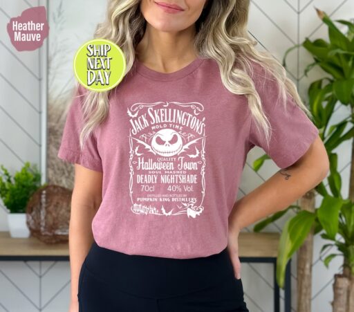 Vintage Jack Skellington Brewery Whiskey Halloween T-Shirt, Nightmare Before Christmas Shirt, Oogie Boogie , Fall Season, Whiskey -HC52