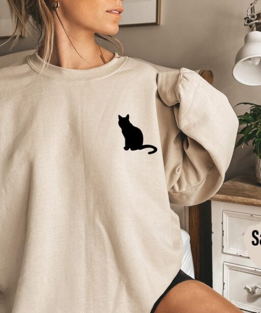 Halloween Cat Sweatshirt and Hoodie, Twist The Bones Sweatshirt Gift For Halloween, Black Cat Shirt, Halloween Clothing, Hocus Pocus -HC59