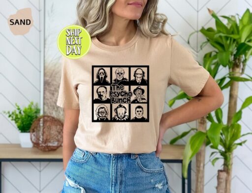 Movie Characters T-shirt, The Psycho Bunch Shirt, Horror Tee, Horror Character Shirt, Friends T-shirt, Halloween Gift,Thanksgiving Tee -HC09