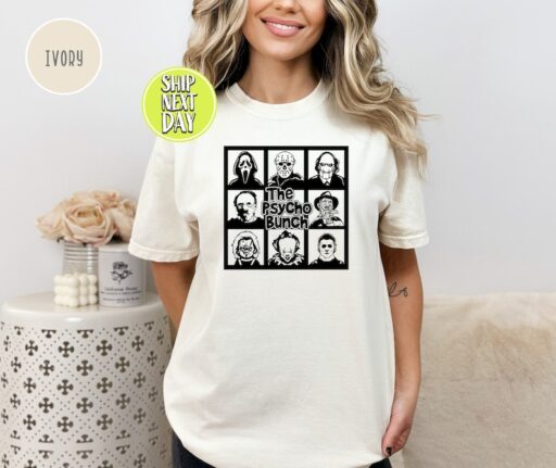 Movie Characters T-shirt, The Psycho Bunch Shirt, Horror Tee, Horror Character Shirt, Friends T-shirt, Halloween Gift,Thanksgiving Tee -HC09